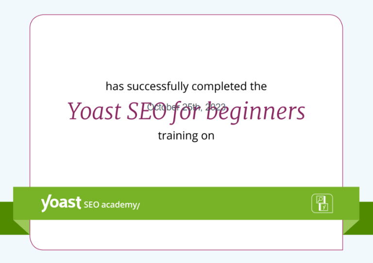 Yoast SEO For Beginners Certificate