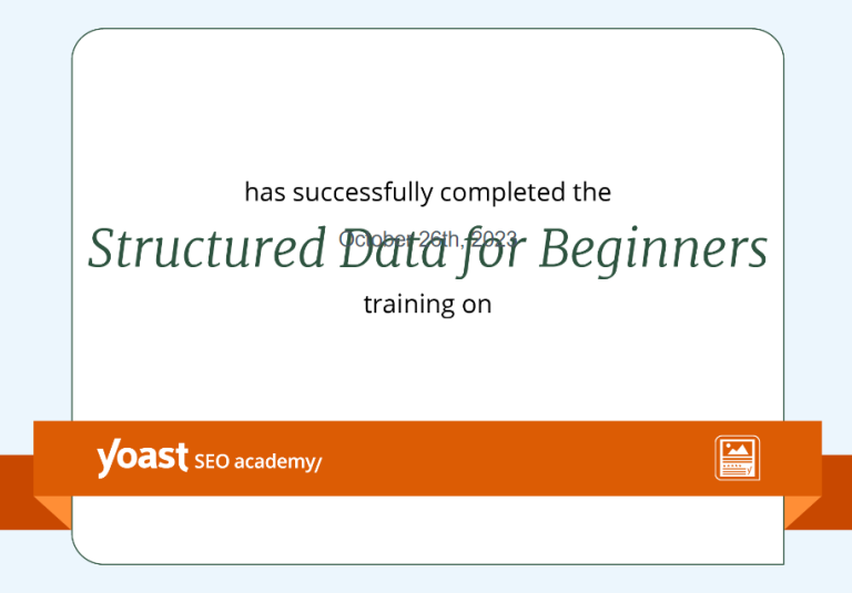 Structured Data For Beginners Certificate