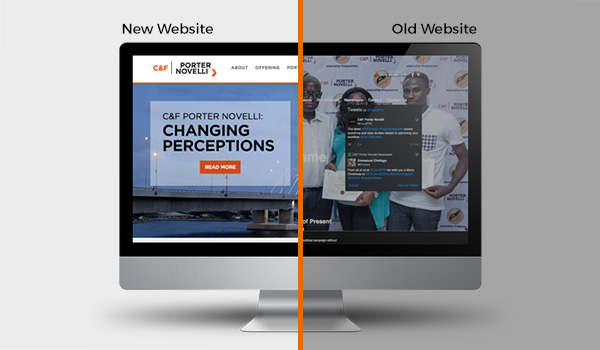 website redesign: old and new comparison